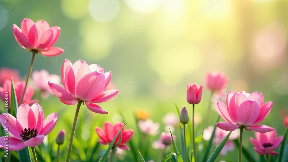 Obraz premium spring background with pink flowers