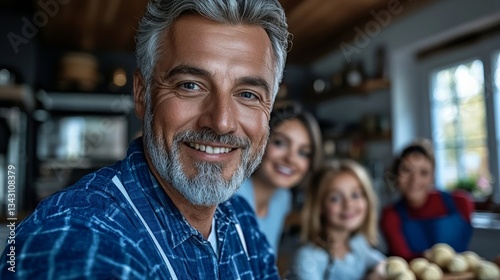 Wallpaper Mural Elegant A family gathered in a kitchen preparing homemade Passover dishes together rolling matzah balls and sharing stories  Torontodigital.ca