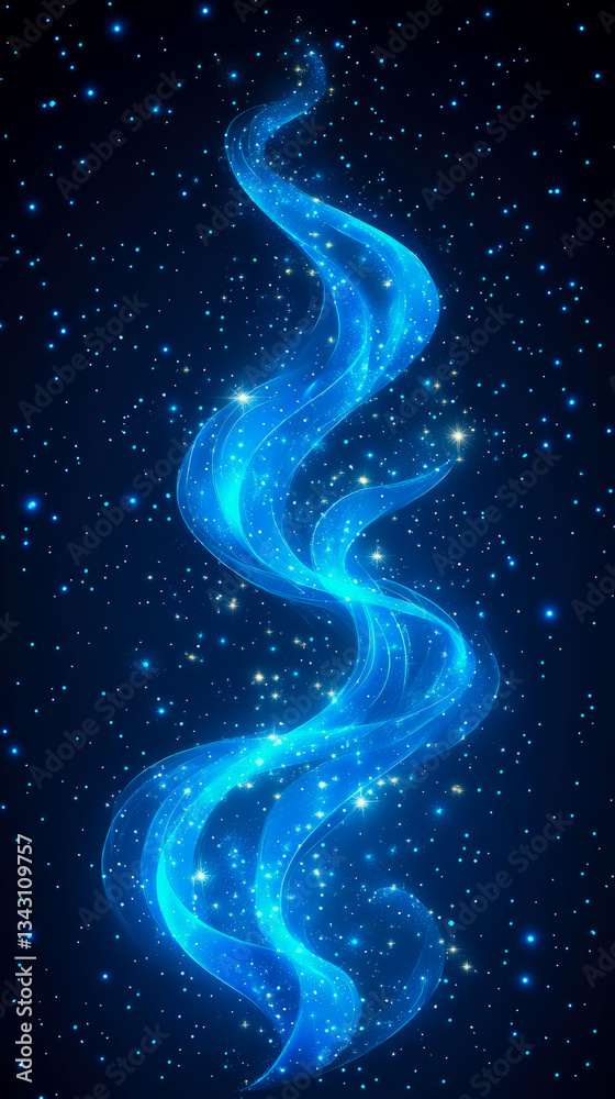 Fototapeta premium Celestial River: Flowing light among stars