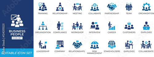 Business people icon set - vector illustration.