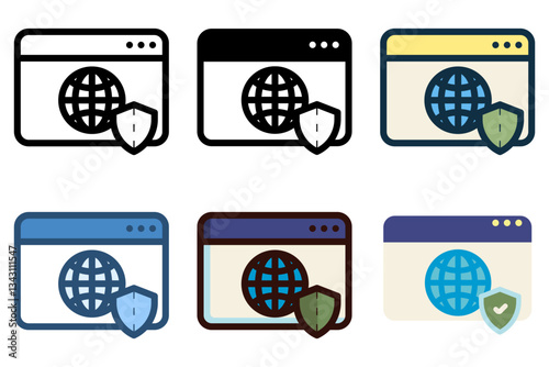 browser protection icon vector illustration