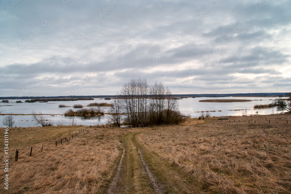 Wiosenne rozlewiska rzeki Biebrzy, Podlasie, Polska