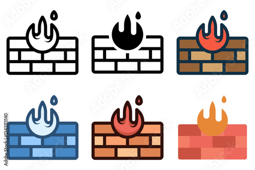 firewall protection icon vector illustration
