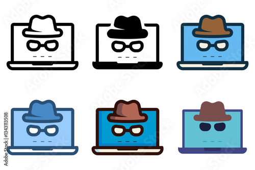 incognito mode private internet browsing icon vector illustration