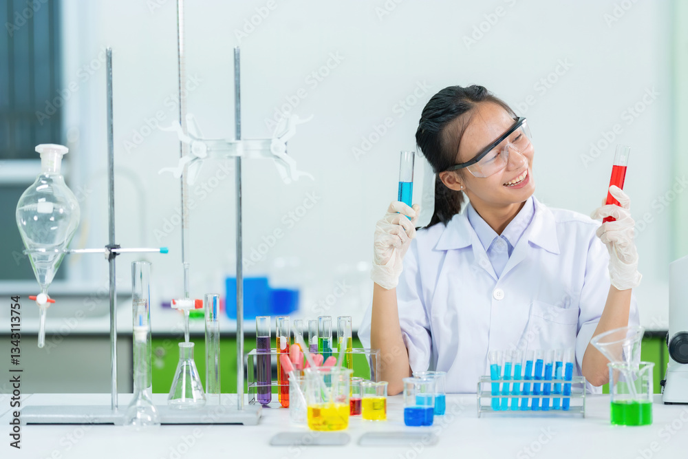 The female scientist's unwavering commitment to innovation was evident as she performed a critical experiment in the lab to refine the effectiveness of new medicine for the industry.
