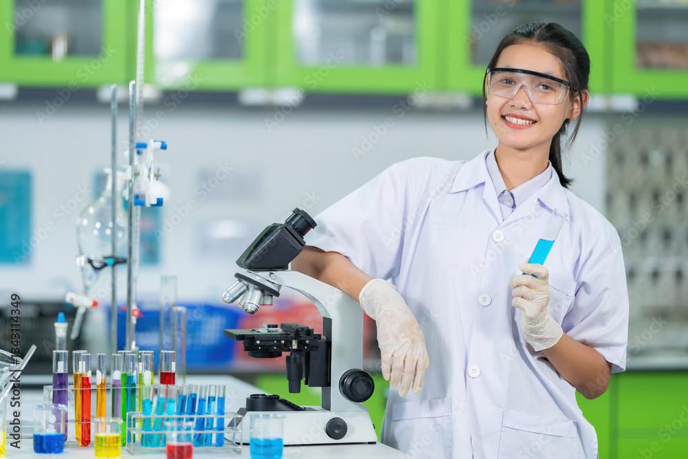 Inside a specialized laboratory, Asian female scientists and a pharmacist worked together to refine medicine that would serve as the foundation for an advanced and more reliable vaccine.
