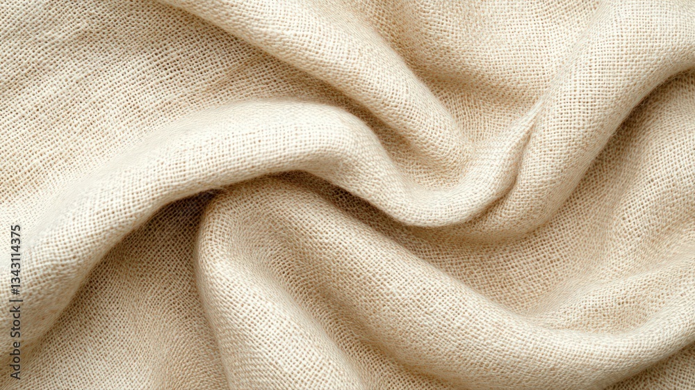 Cream Beige Fabric Texture Background Soft Draped Folds Close Up Detail Cream Beige Fabric Texture Background Soft Draped Folds Close Up Detail