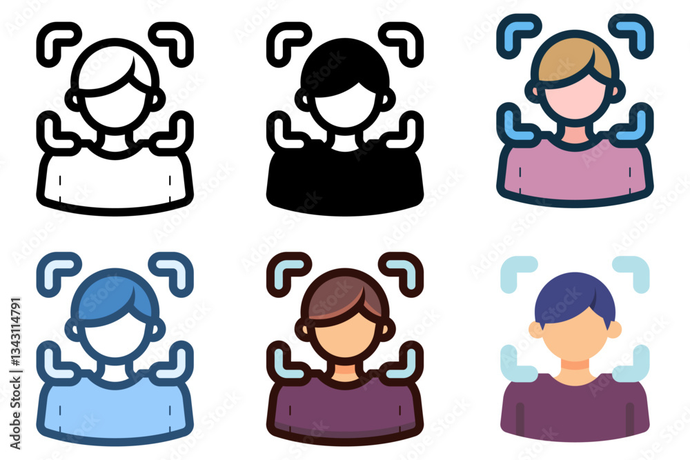 scanning man face detection icon vector illustration scanning man face detection icon vector illustration
