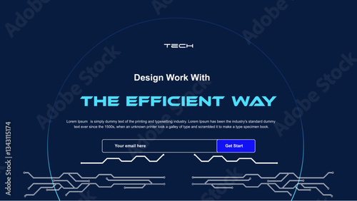 Design Work With The Efficient Way Tech Landing Page