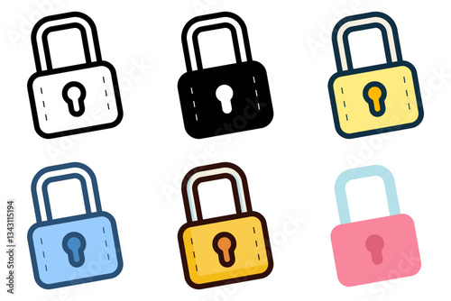 secured padlock lock icon vector illustration