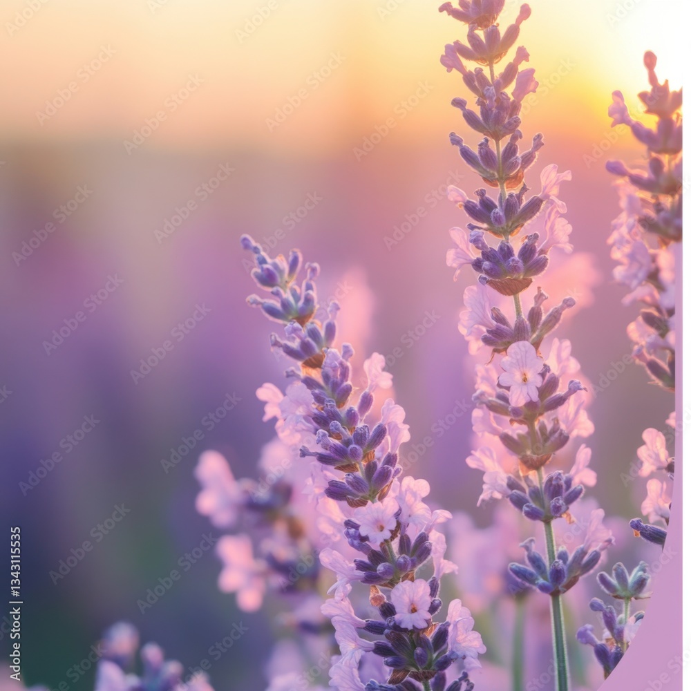 Obraz premium Lavender Fields at Sunset: A Serene Escape