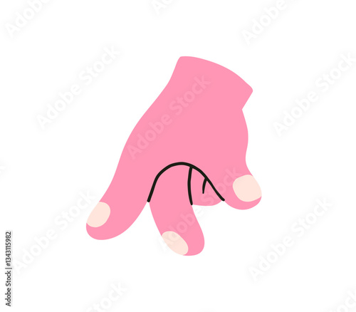 Hand, pointing, leaning, grasping, clenching, holding, different arm action, gesture symbol, different hand gestures, signs shown with palm and fingers isolated on background flat vector illustration.