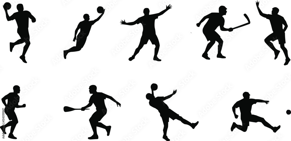 Running and Jumping Sports Figures in Motion Running and Jumping Sports Figures in Motion