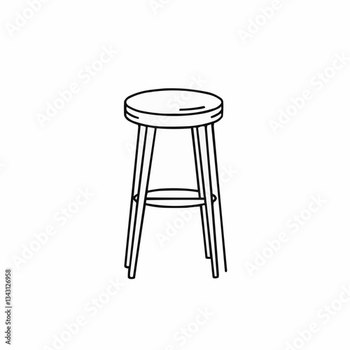 Simple line drawing of a cat stretching on a white background