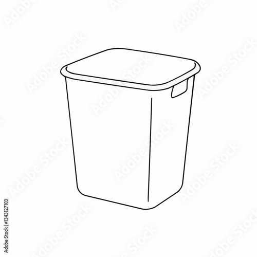 A simple trash bin on a clean surface with minimalistic design