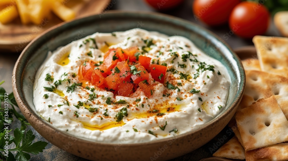A smooth, creamy dip crafted from tangy labneh yogurt, infused with the richness of cream cheese, creating a delightful appetizer for any occasion. A smooth, creamy dip crafted from tangy labneh yogurt, infused with the richness of cream cheese, creating a delightful appetizer for any occasion.