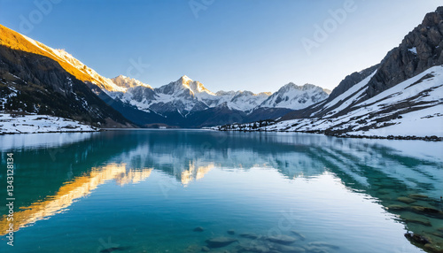 Crystal-Clear Mountain Lake
