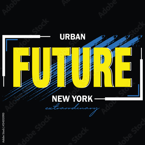 future urban new york extraordinary typography vector shirt design