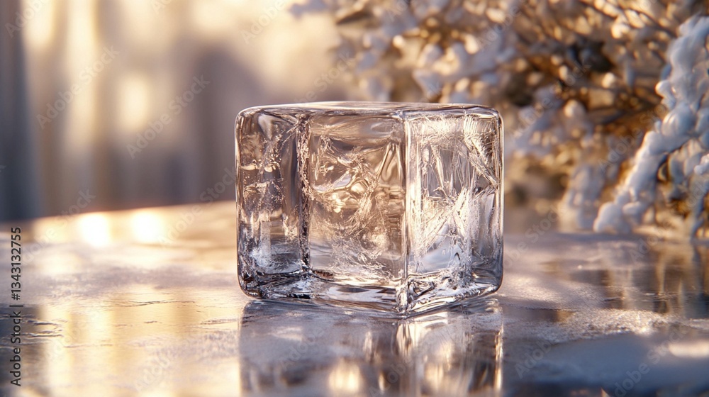 Ice Cube Crystal Winter Reflection Ice Cube Crystal Winter Reflection