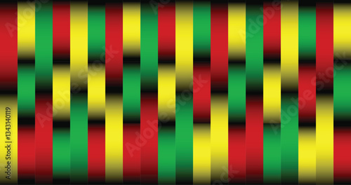 Colorful Interwoven Pattern of Red, Green, Yellow, and Black Striped Design