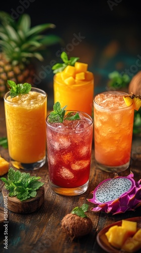 Wallpaper Mural Different types of drinks on a table mocktail Torontodigital.ca