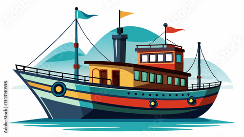 boat vector silhouette illustration White background