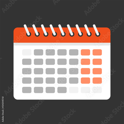 Obraz na płótnie Spiral-bound calendar for planning. Flat style vector illustration emphasizing concepts of time management, productivity, and organization w salonie