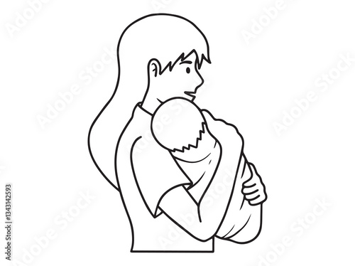 Hand Drawn Mother Day Line Art