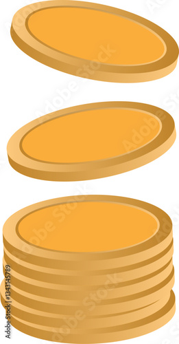 vector image of stack of gold coins