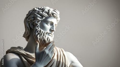 ancient greek god white sculpture