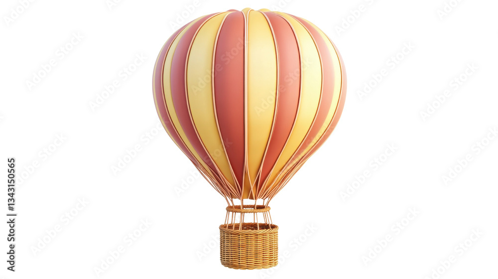 Fototapeta premium 3D rendered cartoon hot air balloon featuring isolated on white background 
