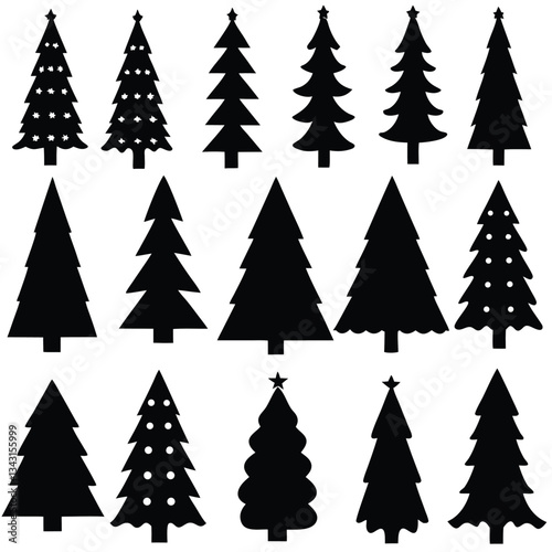 Wallpaper Mural Tree silhouette and Tropical leaves vector isolated on white background. Torontodigital.ca