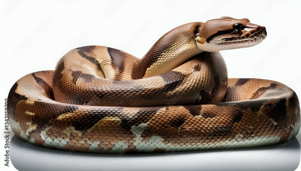 Hyper realistic Titanoboa snake illustration with thick scaly skin, massive coiled body, and sharp details, isolated cutout on a white background in Ultra HD
Hyper realistic Titanoboa snake illustration with thick scaly skin, massive coiled body, and sharp details, isolated cutout on a white background in Ultra HD