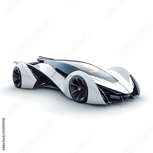 Futuristic Concept Car: An ultramodern, aerodynamic concept car in a sleek design, showcasing cutting-edge automotive innovation and embodying the future of transport.