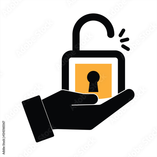 data security vector icon. symbolizes security and protection related to online safety and data privacy issues, suitable for use in digital environments or websites. vector illustration