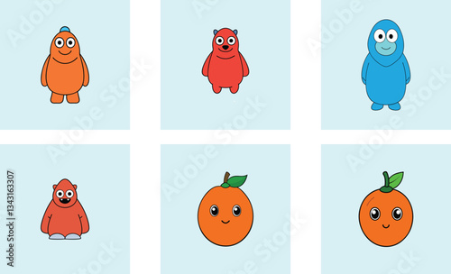 Cute langsat cartoon vector