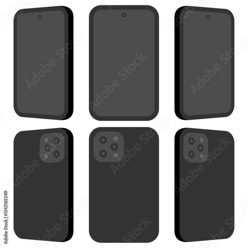 スマートフォンのイラストセット