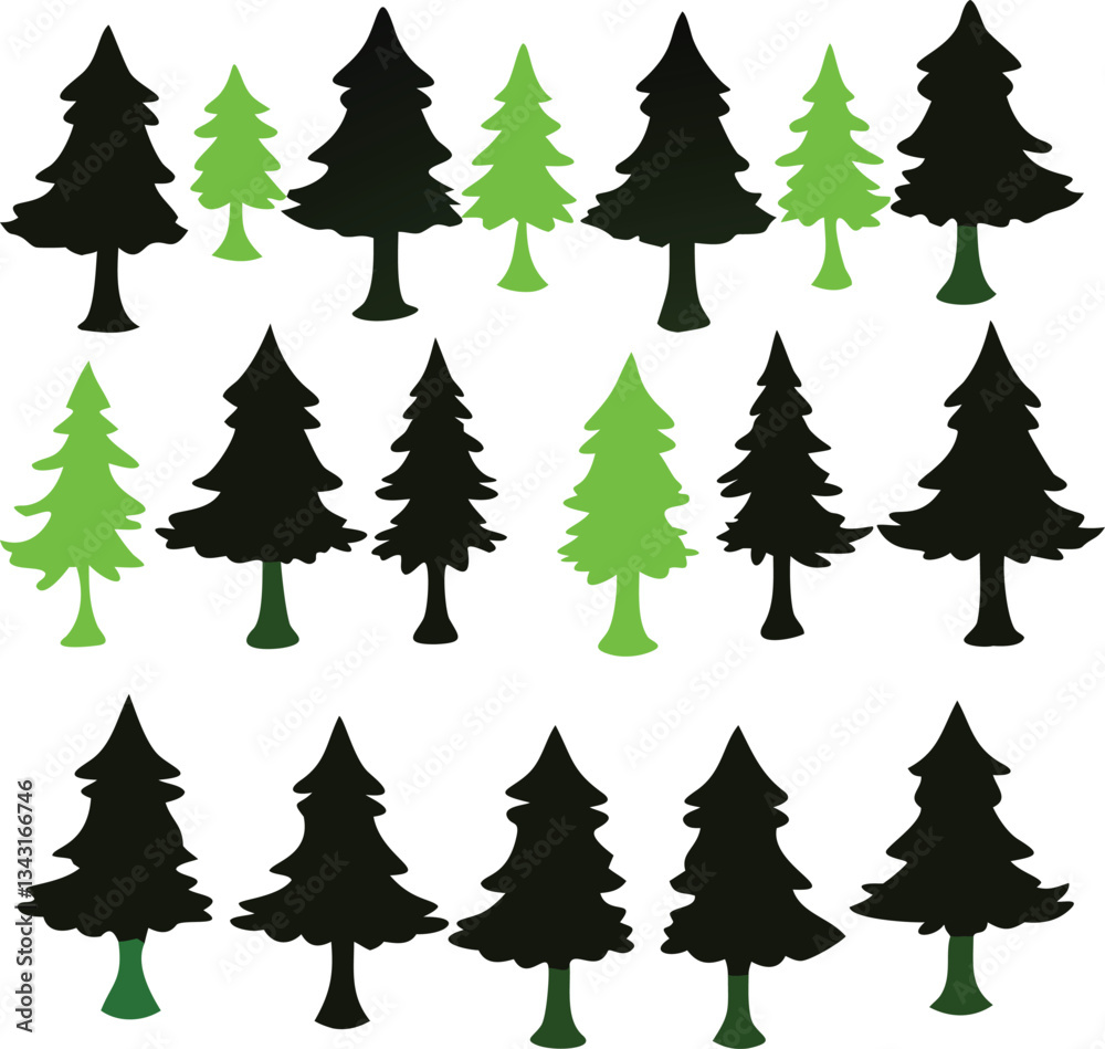 Tree silhouette and Tropical leaves vector isolated on white background. Tree silhouette and Tropical leaves vector isolated on white background.