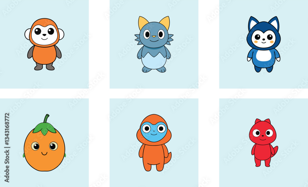 Obraz premium Cute kabosu cartoon vector