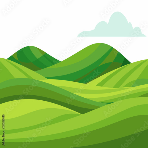 rolling green hills with soft grassy textures