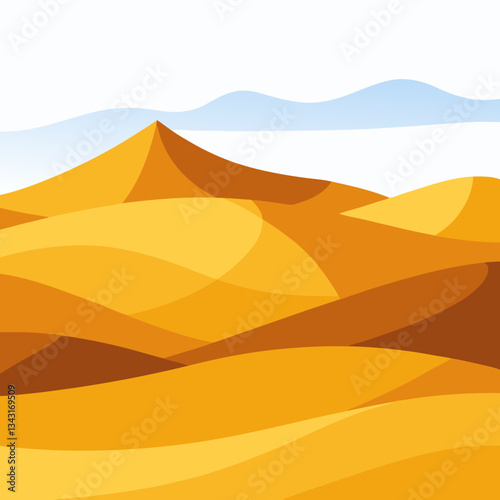vast desert landscape with golden sand dunes 