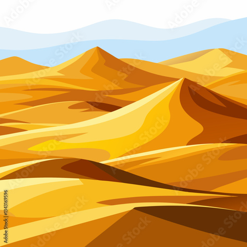 vast desert landscape with golden sand dunes 