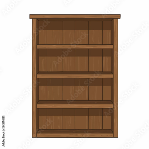 Wooden shelf design with empty space, ideal for storage or display