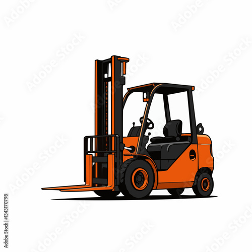Forklift lifting cargo in a warehouse with clear operational space