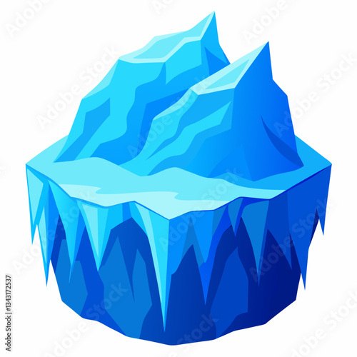 frozen glacier with deep blue ice formations