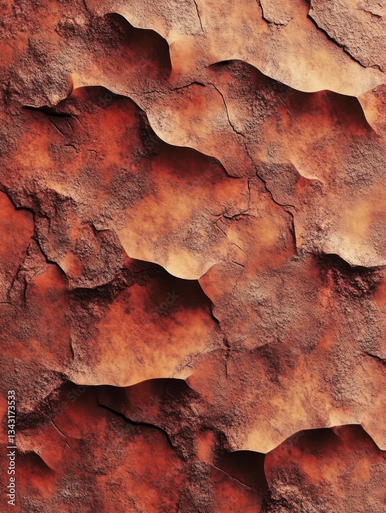 Fototapeta premium Textured Rock Surface with Crevices and Shadows for Abstract Background