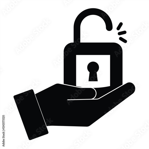 data security vector icon. symbolizes security and protection related to online safety and data privacy issues, suitable for use in digital environments or websites. vector illustration