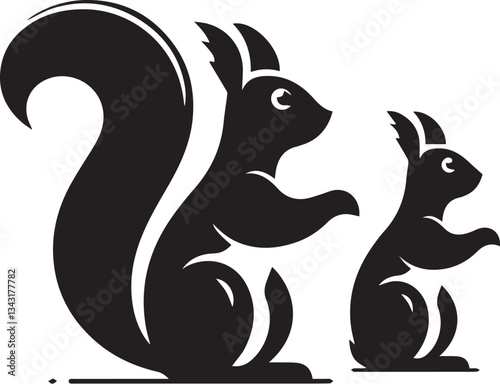 Radiant Squirrel Silhouette Black Vector ArtExpressive Black Squirrel Vector Illustration
