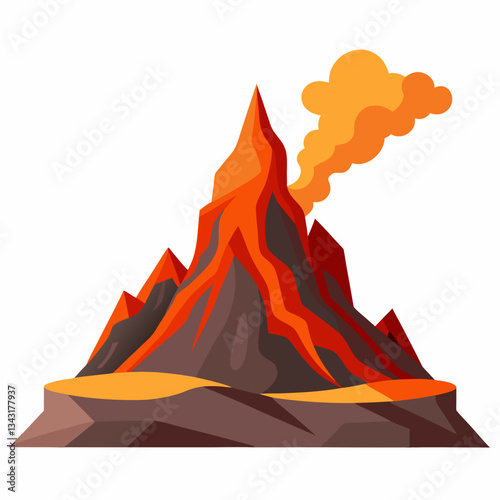 volcanic landscape with steaming lava flows