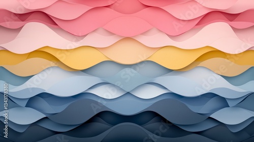 Abstract Colorful Waves  Paper Texture Background Design